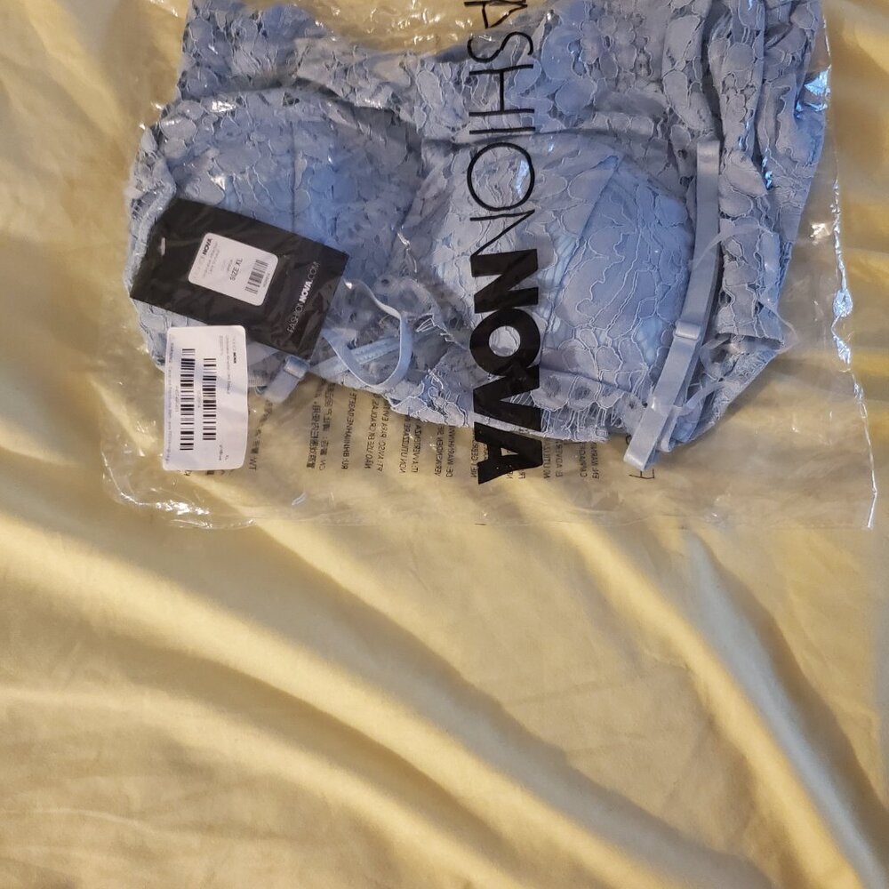 Fashion Nova | Undeniable Attraction Lace Bodysuit | Light Blue | Size XL | NWT - Picture 8 of 12